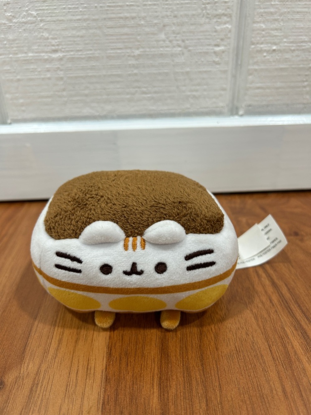 Pusheen Toast Cat Plush - White, Brown & Mustard Yellow